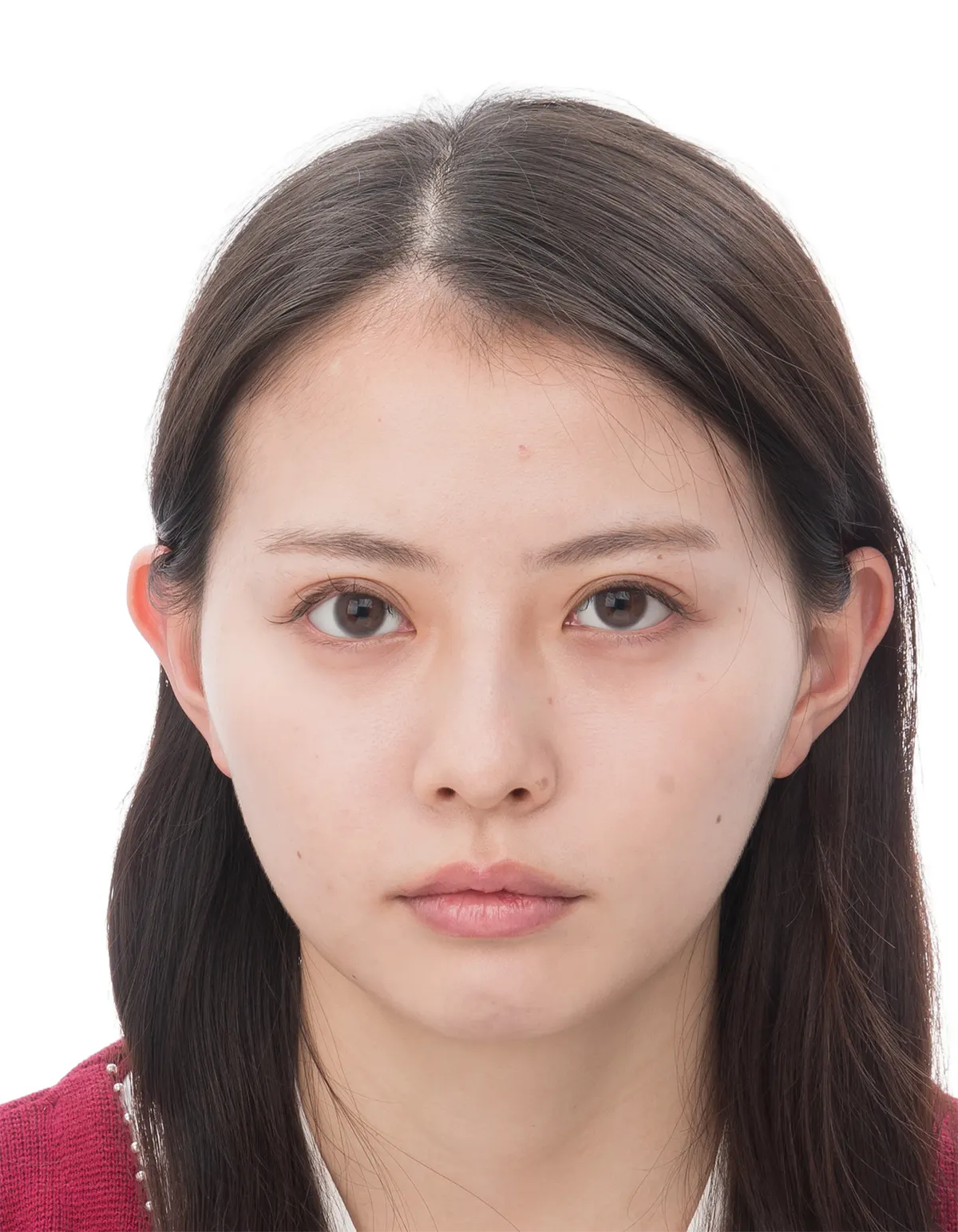 20代前半女性のパスポート用証明写真修正のビフォー